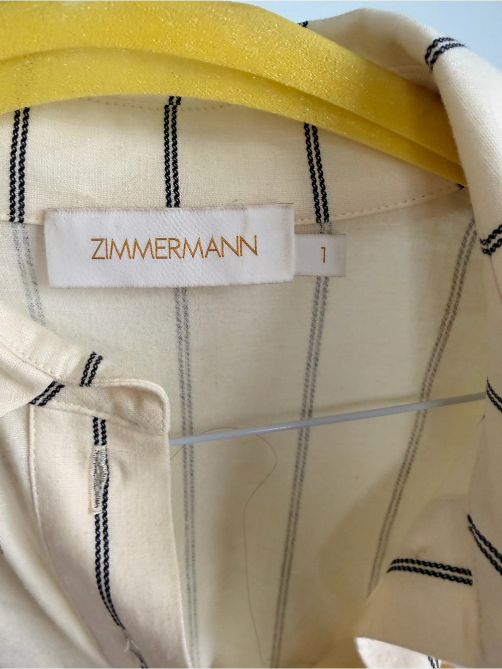 Zimmermann Striped Cream Button-Front Tunic - Picture 2 of 2